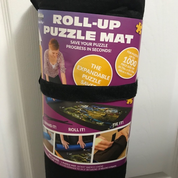 Buffalo Games Roll Up Puzzle Mat Assembly Fits Up To 1500 Piece Puzzle Black - Picture 2 of 3